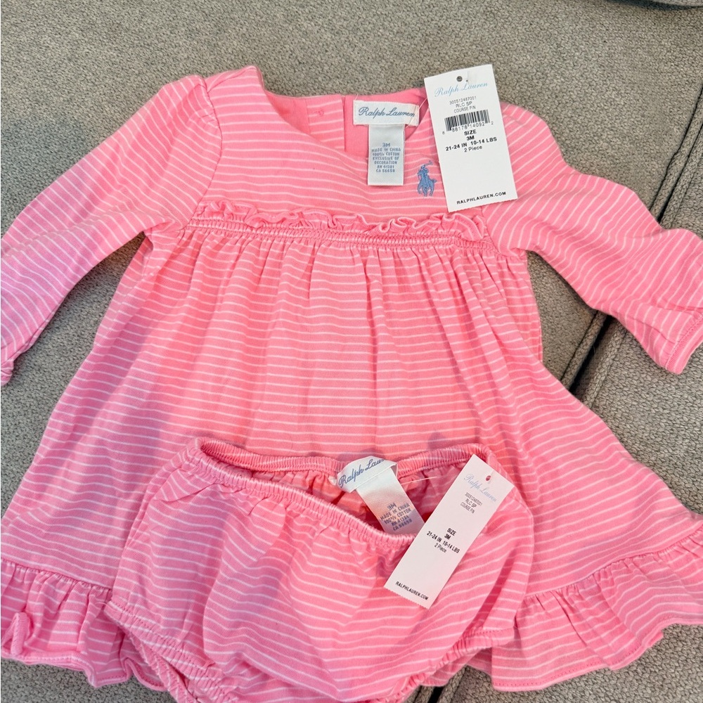 Ralph Lauren Pink Baby Dress with Bloomers